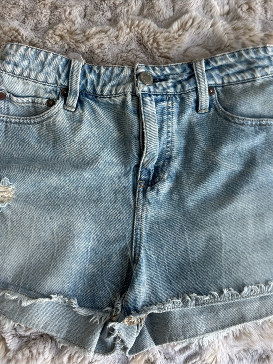 Alice + Olivia Pants - Alice + Olivia Light Blue Distressed Denim Cutoff Shorts